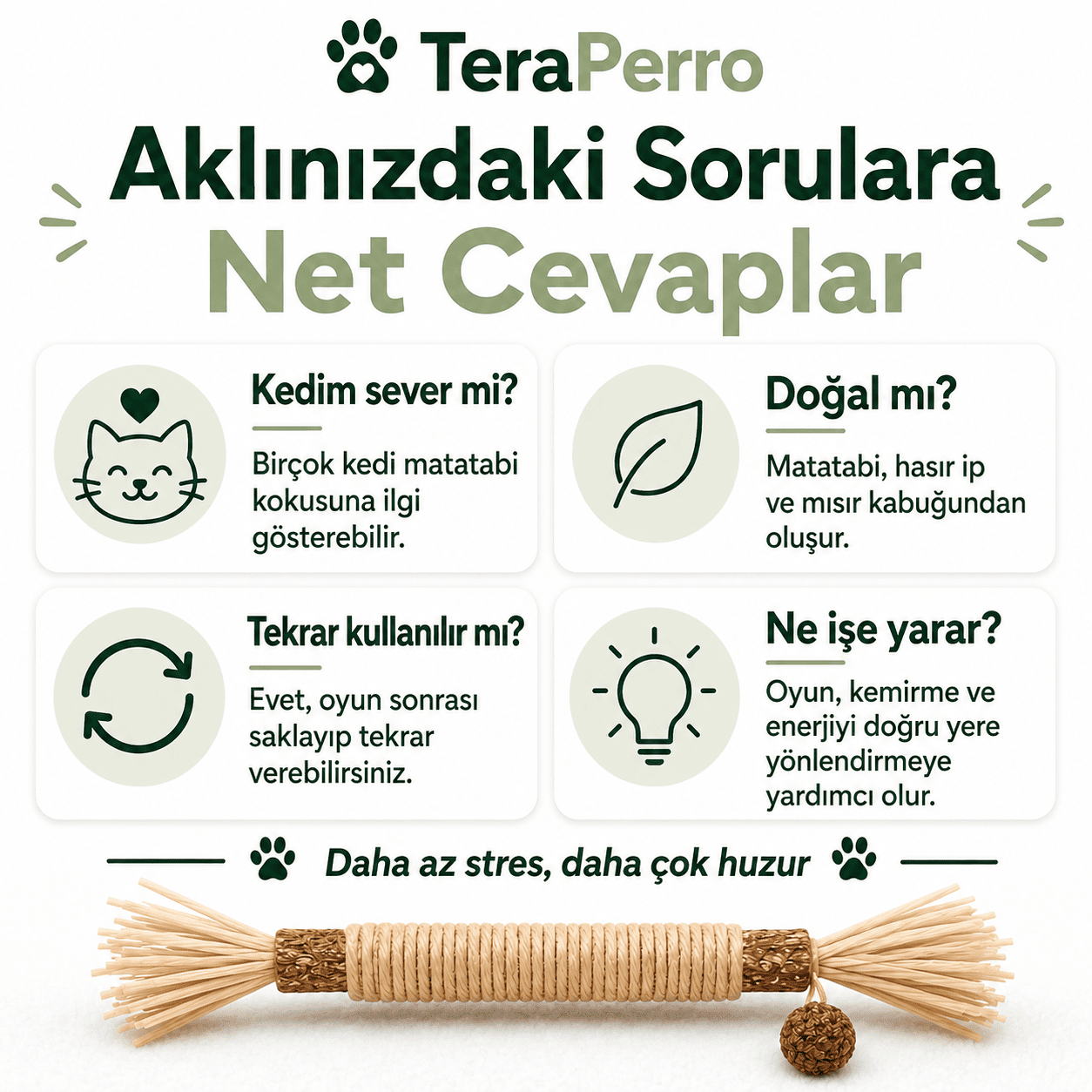 TeraPerro™ 3'ü 1 Arada Doğal Matatabi Çubuğu